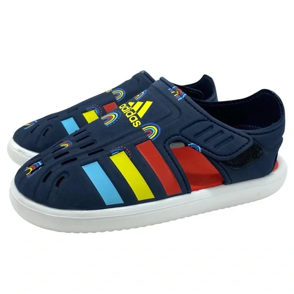 Adidas Water Sandals Kids Size 1 Navy Closed Toe Waterproof Water Shoes - Picture 2 of 10
